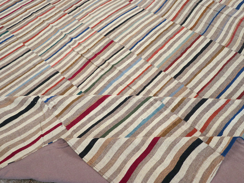 Modern Turkish Flatweave Kilim Oversize Square Carpet, No.31431 - Gsblank