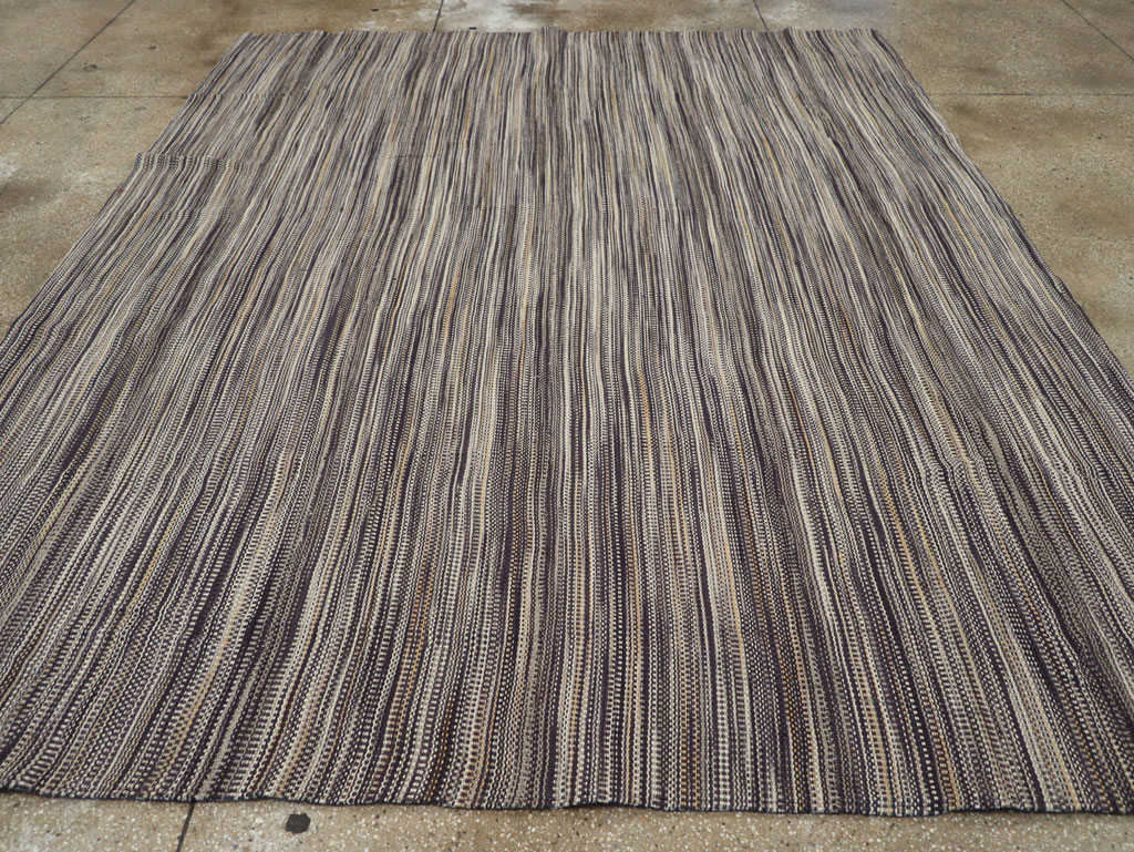Modern Turkish Flatweave Room Size Carpet, No.31432 - Gsblank