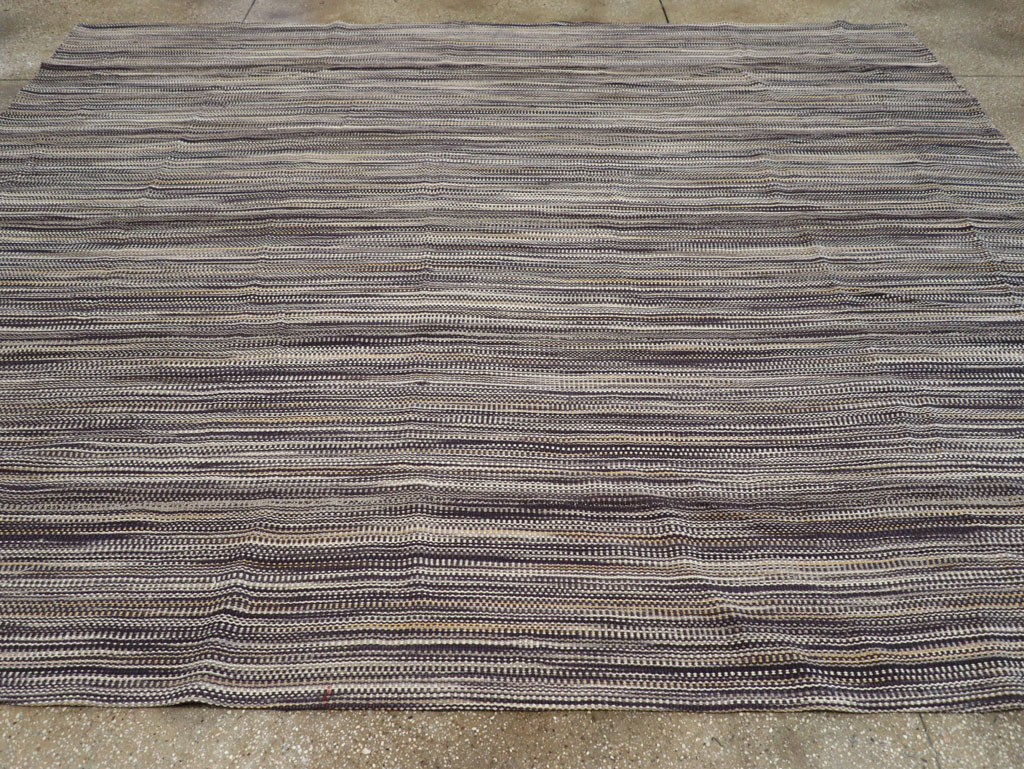 Modern Turkish Flatweave Room Size Carpet, No.31432 - Gsblank