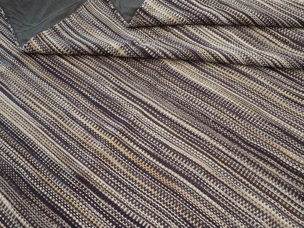 Modern Turkish Flatweave Room Size Carpet, No.31432 - Gsblank