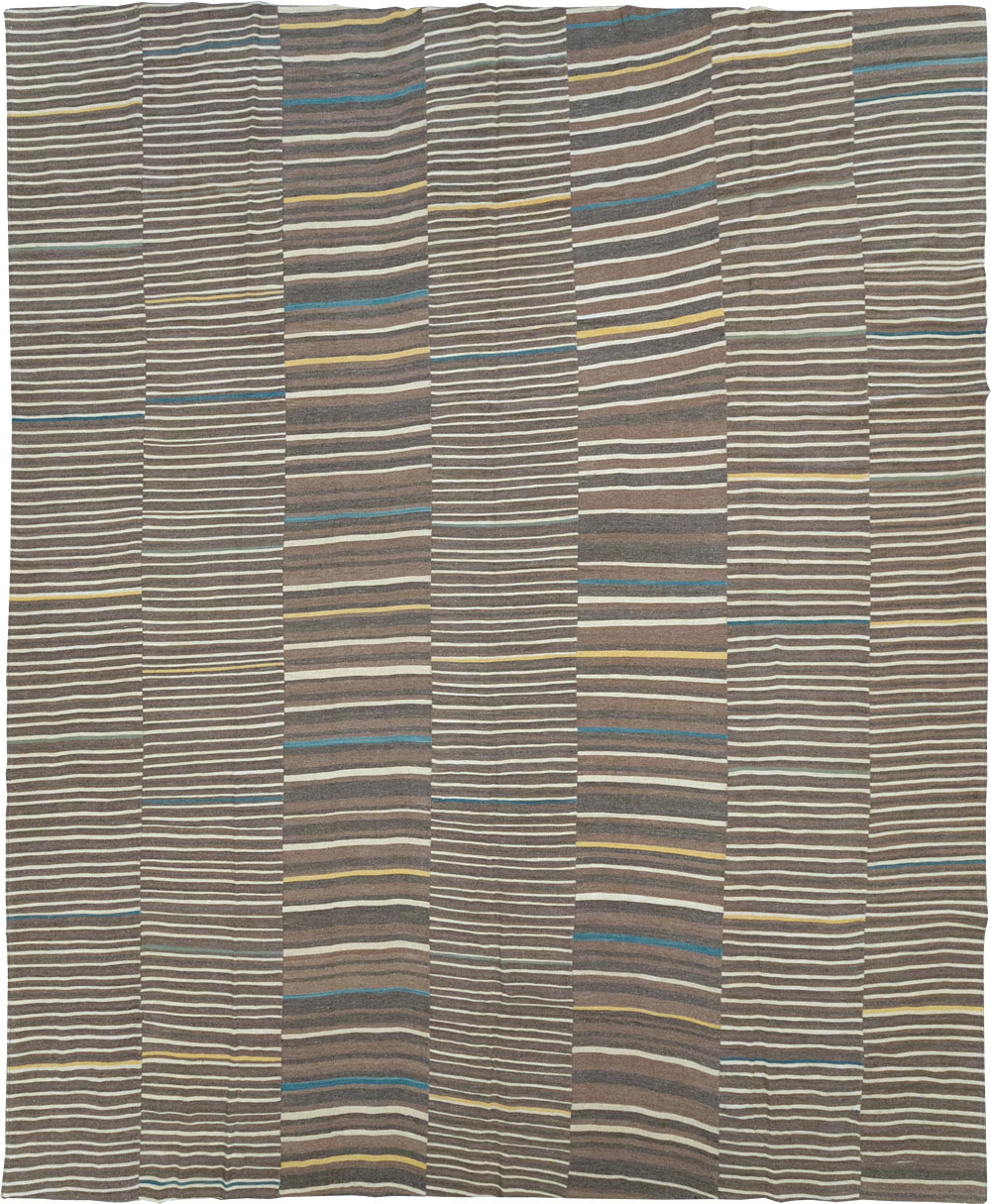 Modern Turkish Flatweave Large Room Size Carpet, No.31435 - Gsblank
