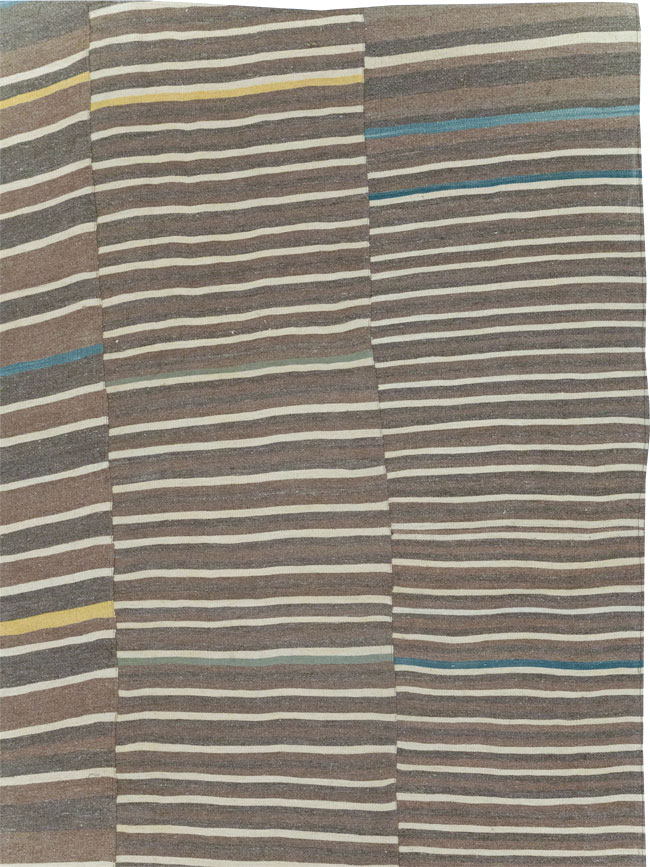 Modern Turkish Flatweave Large Room Size Carpet, No.31435 - Gsblank