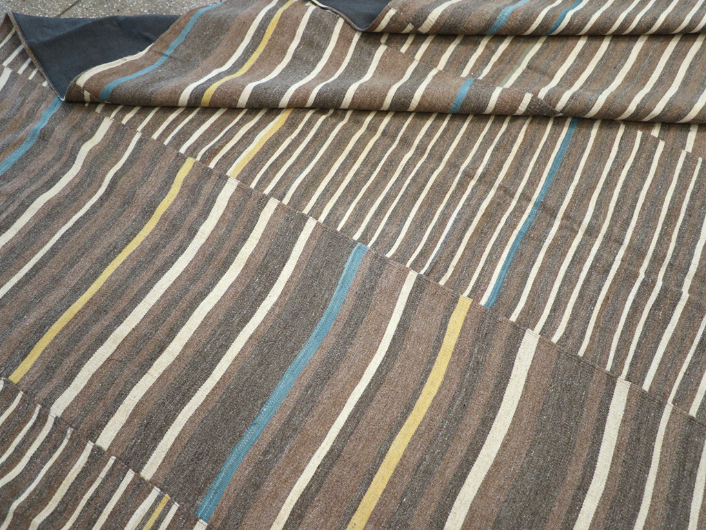 Modern Turkish Flatweave Large Room Size Carpet, No.31435 - Gsblank