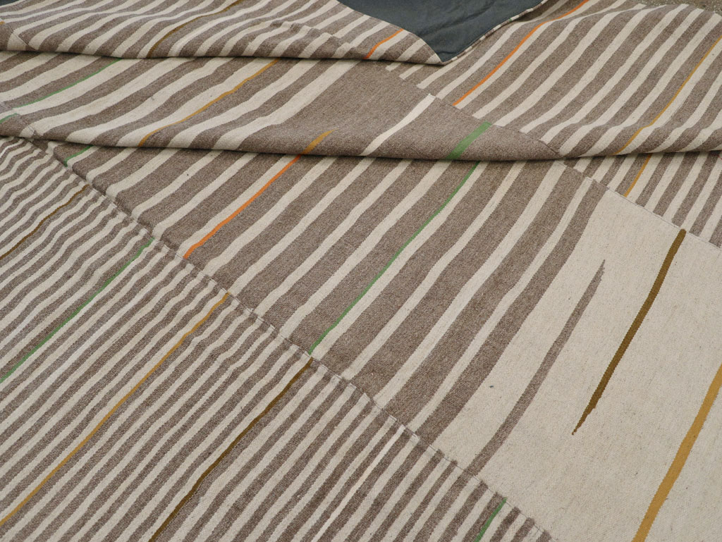 Modern Turkish Flatweave Large Room Size Carpet, No.31436 - Gsblank