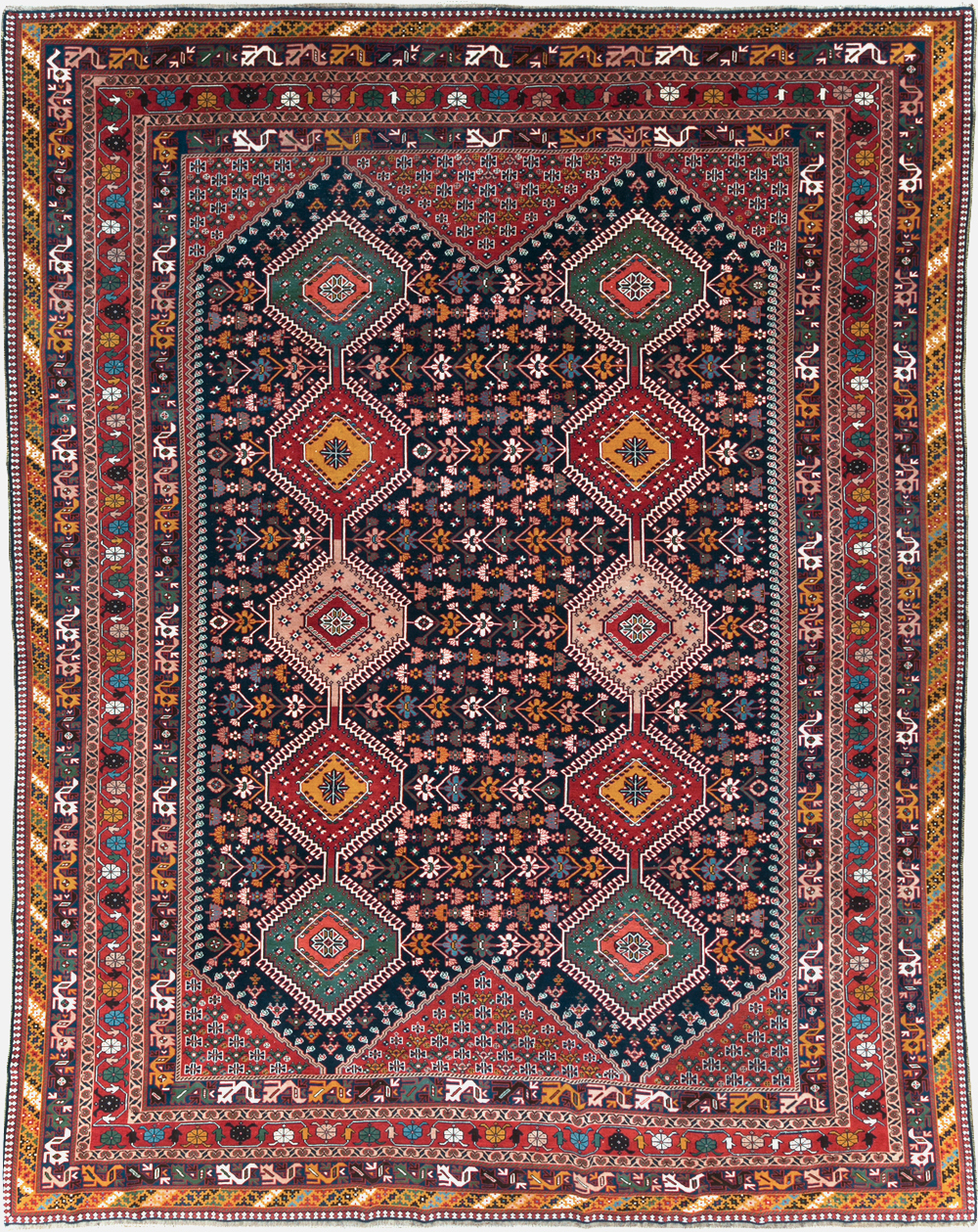 Vintage Persian Afshar Room Size Carpet, No.31446 - Gsblank
