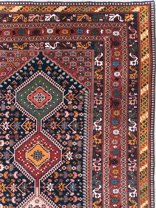 Vintage Persian Afshar Room Size Carpet, No.31446 - Gsblank