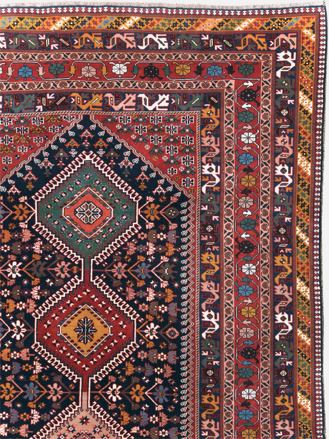Vintage Persian Afshar Room Size Carpet, No.31446 - Gsblank