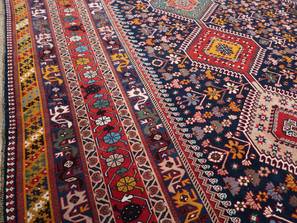Vintage Persian Afshar Room Size Carpet, No.31446 - Gsblank
