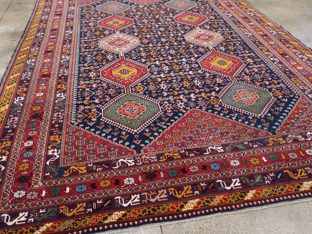 Vintage Persian Afshar Room Size Carpet, No.31446 - Gsblank