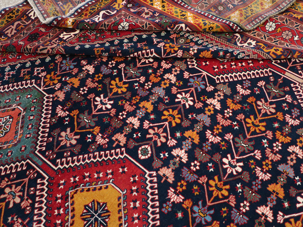 Vintage Persian Afshar Room Size Carpet, No.31446 - Gsblank