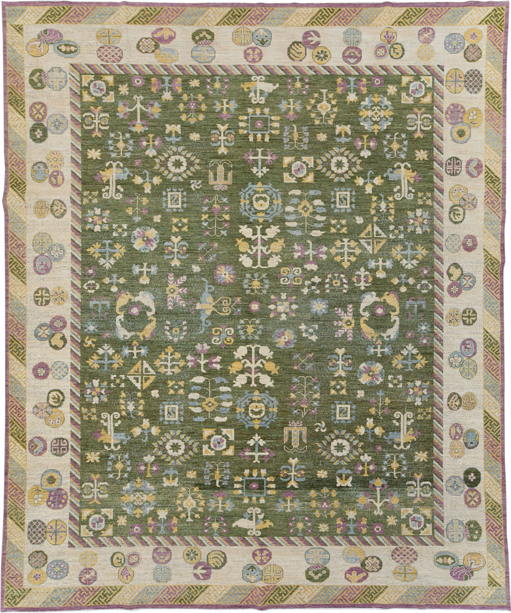 Modern East Turkestan Khotan Room Size Carpet, No.31454 - Gsblank