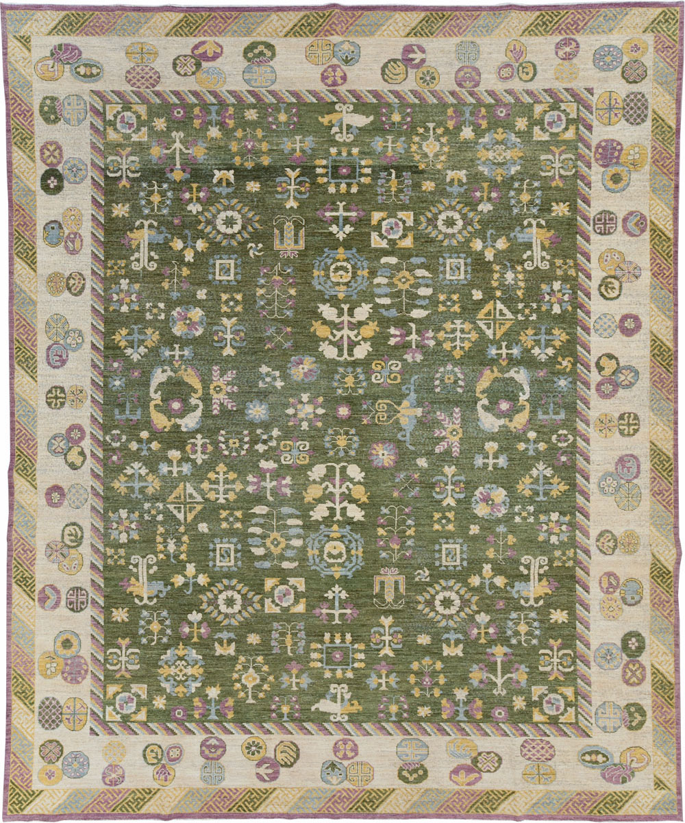 Modern East Turkestan Khotan Room Size Carpet, No.31454 - Gsblank