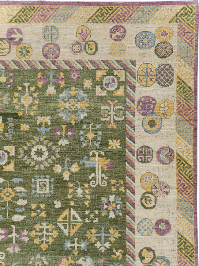 Modern East Turkestan Khotan Room Size Carpet, No.31454 - Gsblank