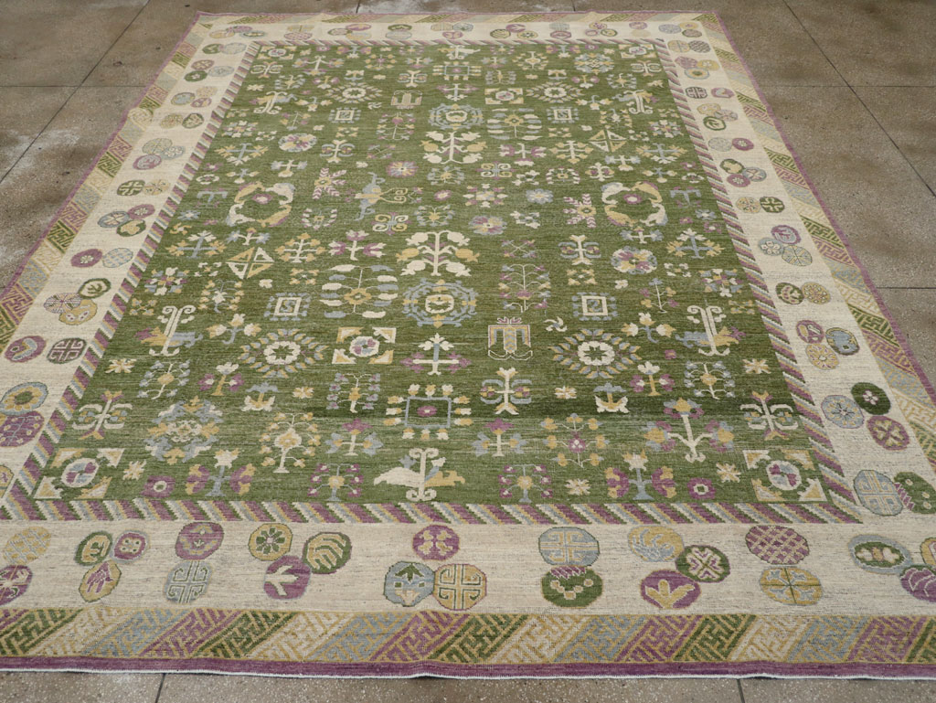 Modern East Turkestan Khotan Room Size Carpet, No.31454 - Gsblank