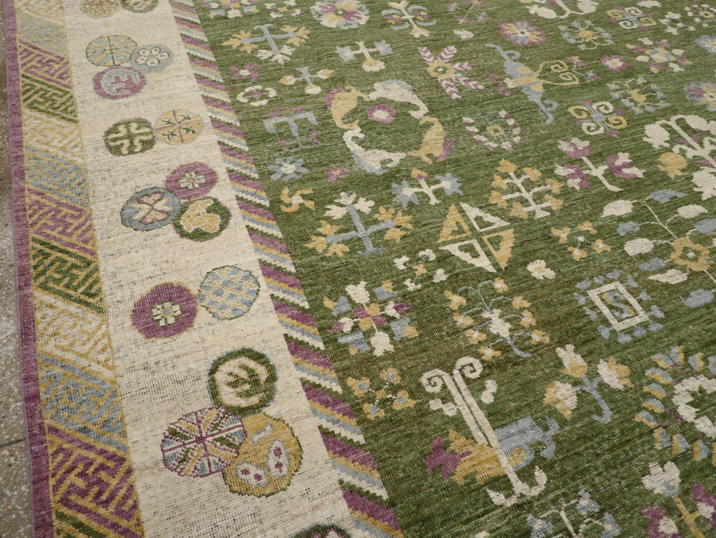 Modern East Turkestan Khotan Room Size Carpet, No.31454 - Gsblank