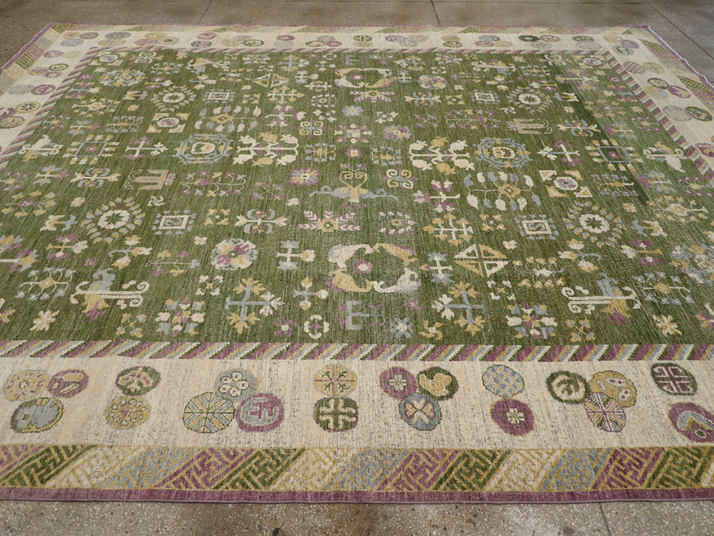 Modern East Turkestan Khotan Room Size Carpet, No.31454 - Gsblank
