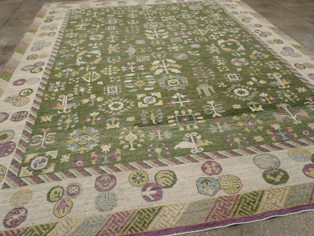 Modern East Turkestan Khotan Room Size Carpet, No.31454 - Gsblank