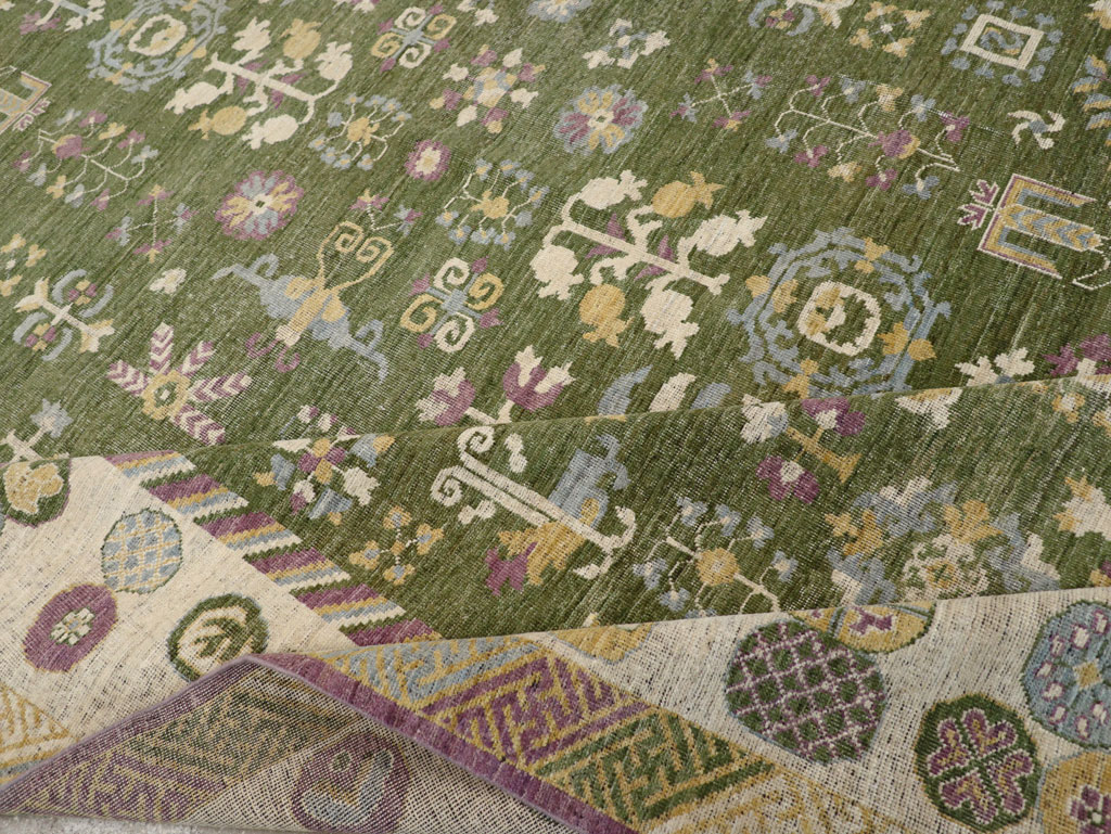 Modern East Turkestan Khotan Room Size Carpet, No.31454 - Gsblank