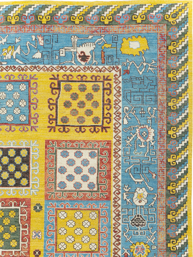 Modern East Turkestan Khotan Room Size Carpet, No.31455 - Gsblank