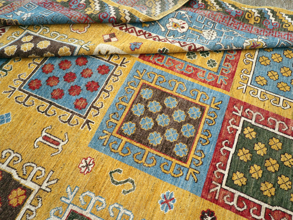 Modern East Turkestan Khotan Room Size Carpet, No.31455 - Gsblank