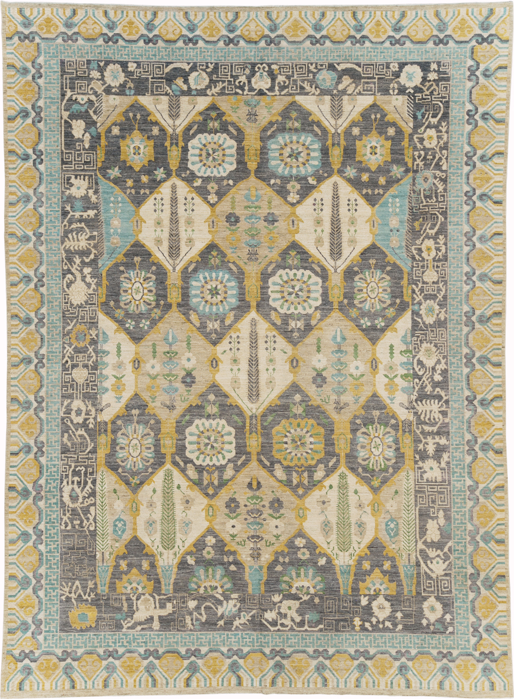 Modern East Turkestan Khotan Room Size Carpet, No.31456 - Gsblank