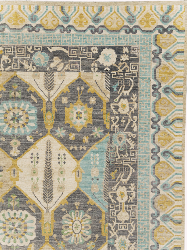 Modern East Turkestan Khotan Room Size Carpet, No.31456 - Gsblank