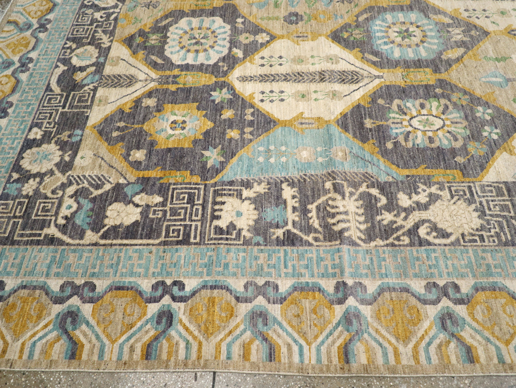 Modern East Turkestan Khotan Room Size Carpet, No.31456 - Gsblank