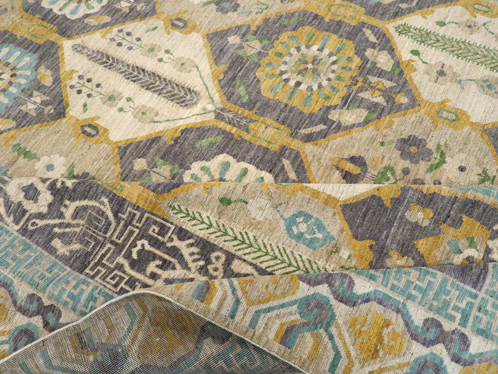 Modern East Turkestan Khotan Room Size Carpet, No.31456 - Gsblank