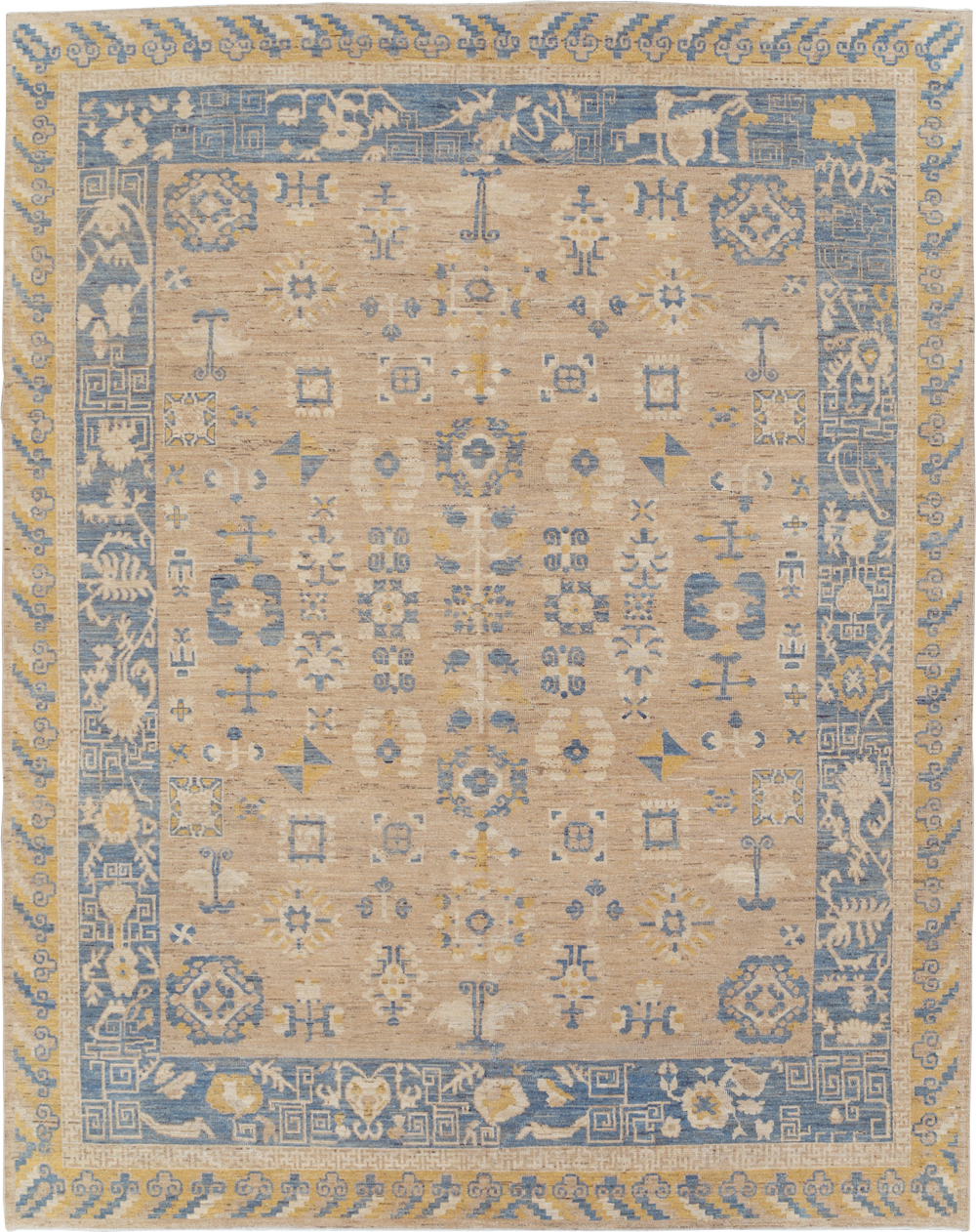 Modern East Turkestan Khotan Room Size Carpet, No.31458 - Gsblank