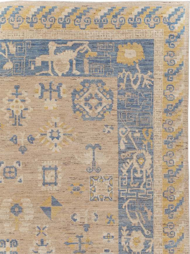 Modern East Turkestan Khotan Room Size Carpet, No.31458 - Gsblank