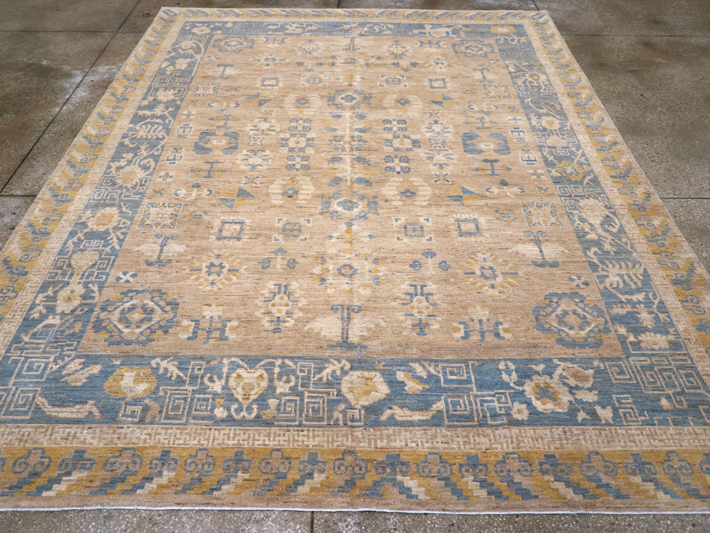 Modern East Turkestan Khotan Room Size Carpet, No.31458 - Gsblank