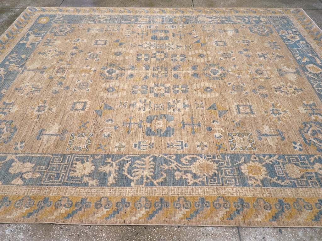 Modern East Turkestan Khotan Room Size Carpet, No.31458 - Gsblank