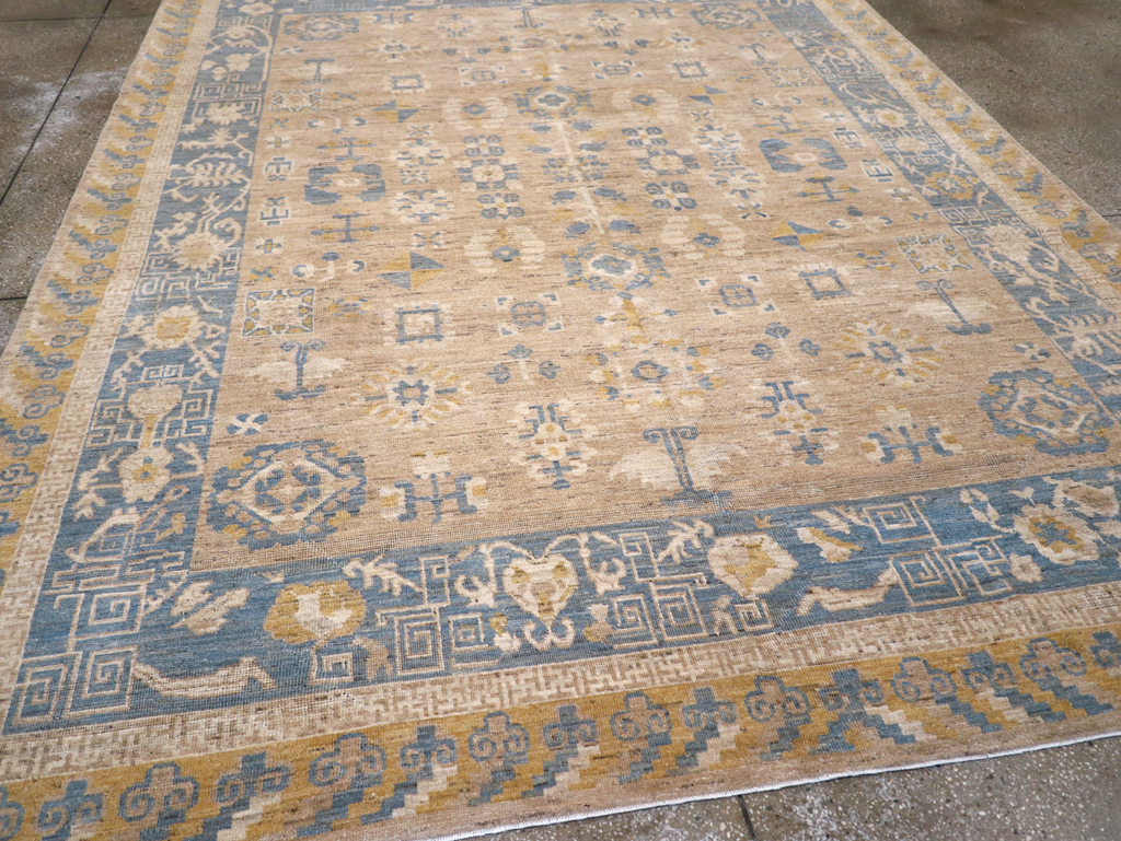 Modern East Turkestan Khotan Room Size Carpet, No.31458 - Gsblank
