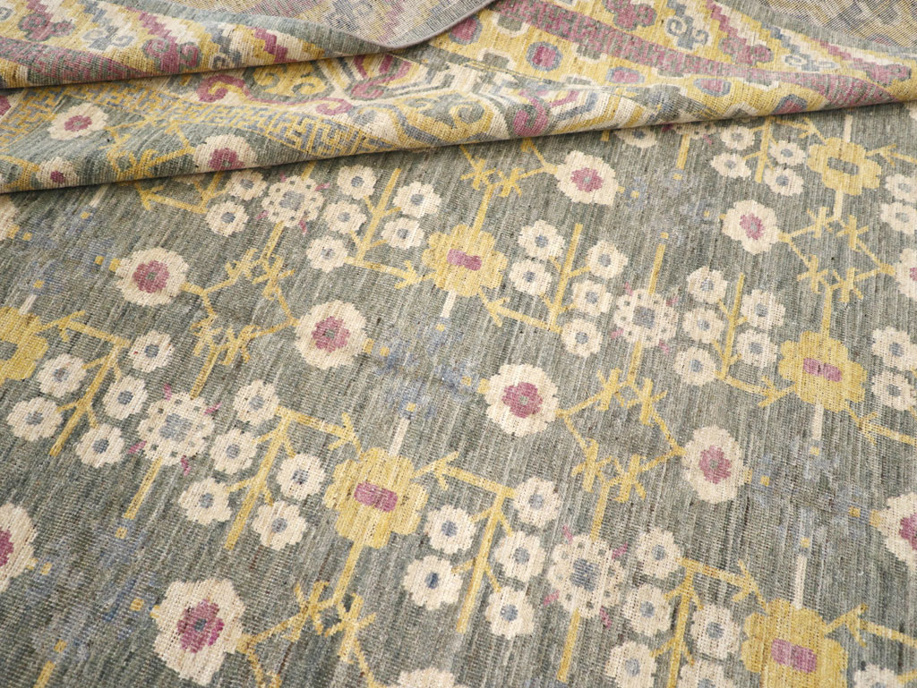 Modern East Turkestan Khotan Room Size Carpet, No.31459 - Gsblank