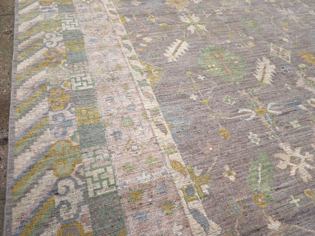 Modern East Turkestan Khotan Room Size Carpet, No.31460 - Gsblank