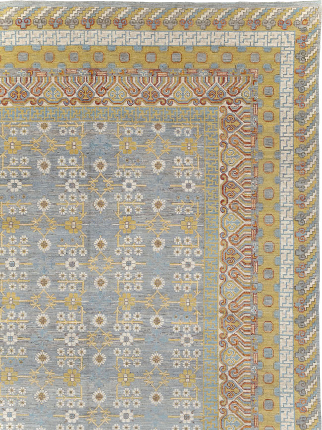 Contemporary East Turkestan Khotan Oversize Carpet, No.31462 - Gsblank