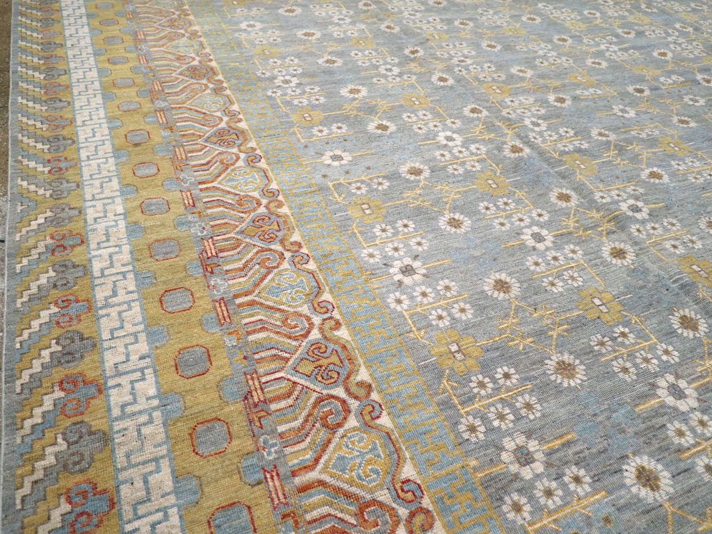 Contemporary East Turkestan Khotan Oversize Carpet, No.31462 - Gsblank