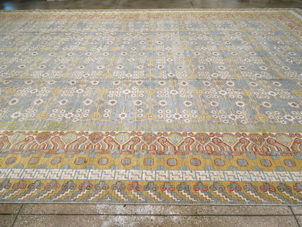 Contemporary East Turkestan Khotan Oversize Carpet, No.31462 - Gsblank