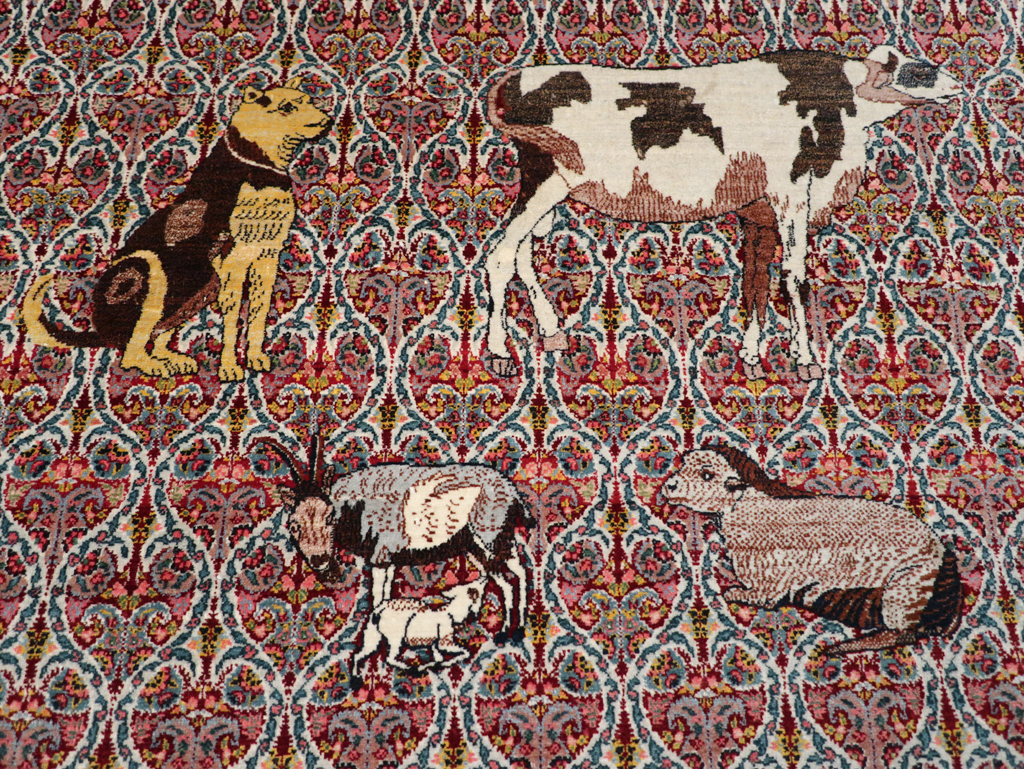 Antique Persian Tabriz Pictorial Room Size Carpet, No.31468 - Gsblank