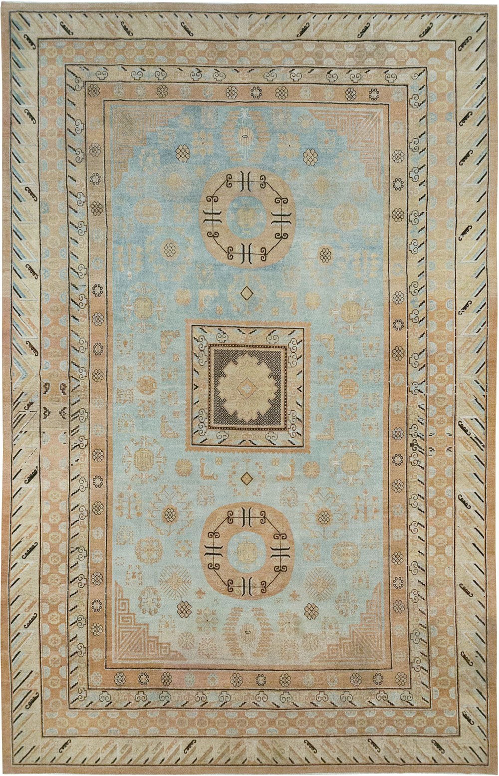 Antique East Turkestan Khotan Large Carpet, No.31472 - Gsblank