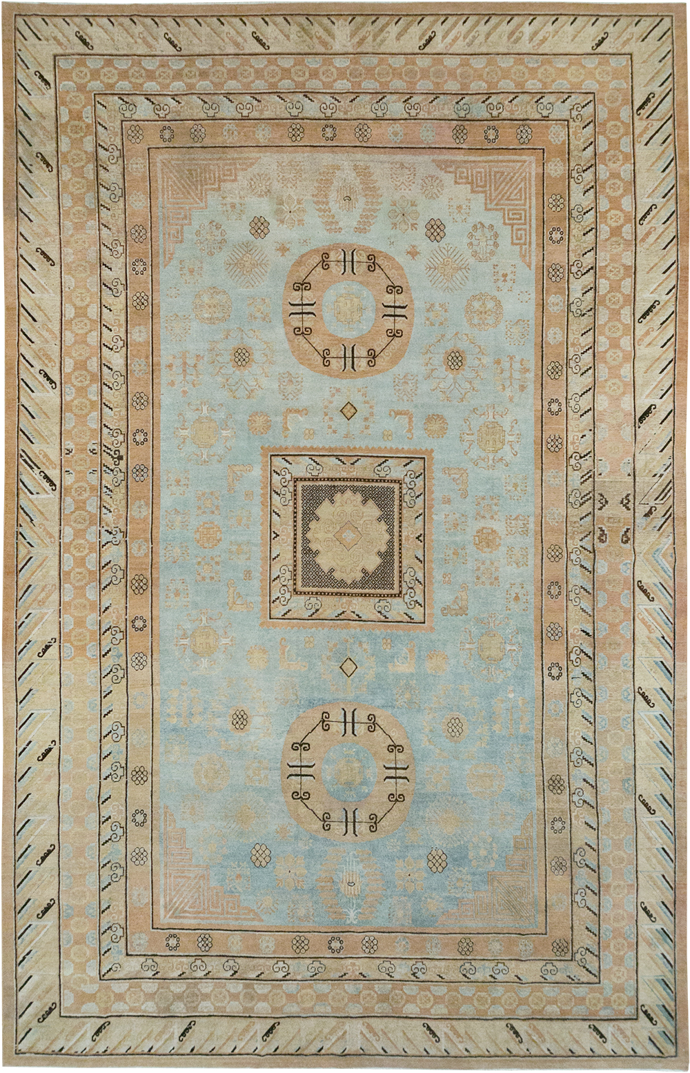 Antique East Turkestan Khotan Large Carpet, No.31472 - Gsblank