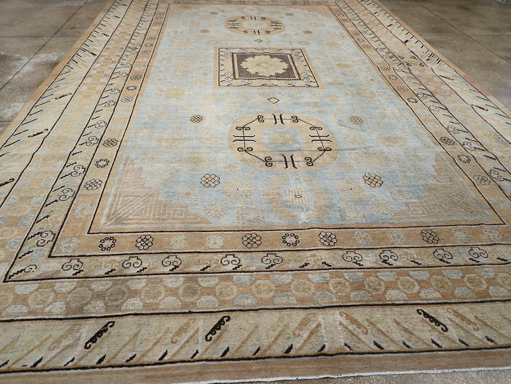Antique East Turkestan Khotan Large Carpet, No.31472 - Gsblank