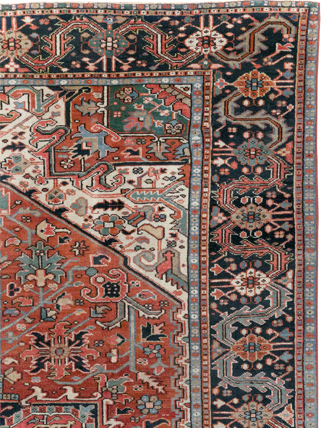 Vintage Persian Heriz Room Size Carpet, No.31485 - Gsblank
