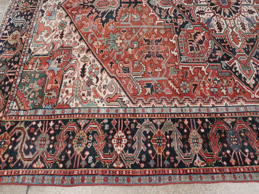 Vintage Persian Heriz Room Size Carpet, No.31485 - Gsblank