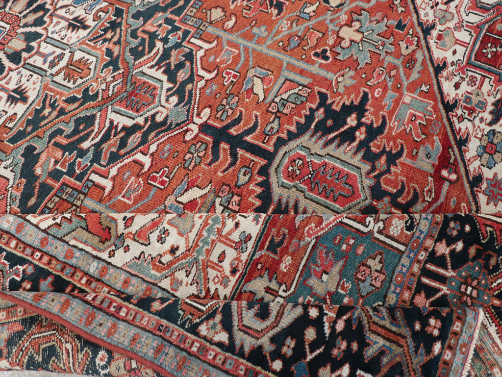 Vintage Persian Heriz Room Size Carpet, No.31485 - Gsblank