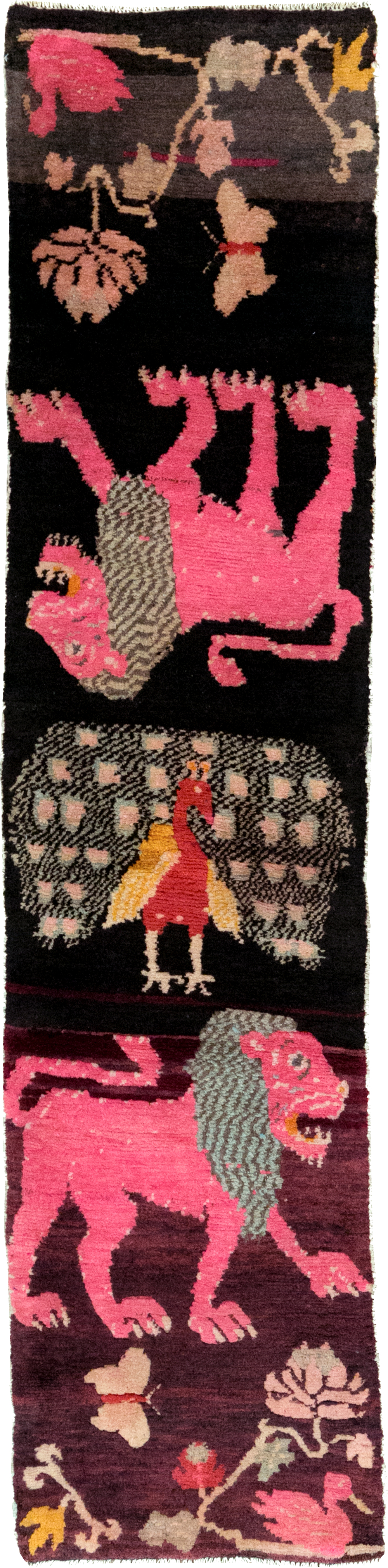 Vintage Tibetan Small Pictorial Runner, No.31487 - Gsblank