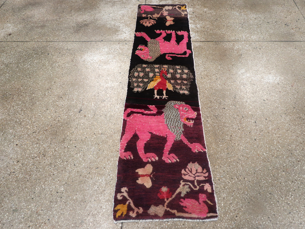 Vintage Tibetan Small Pictorial Runner, No.31487 - Gsblank