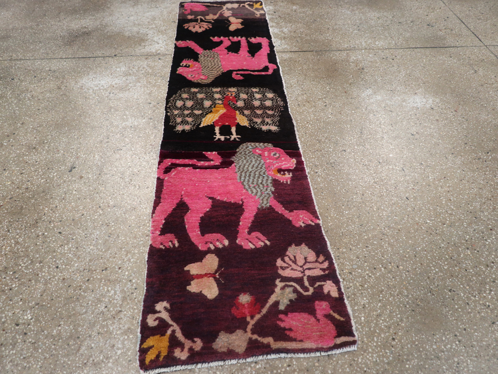 Vintage Tibetan Small Pictorial Runner, No.31487 - Gsblank