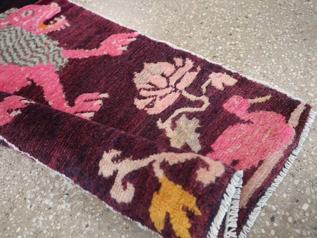 Vintage Tibetan Small Pictorial Runner, No.31487 - Gsblank