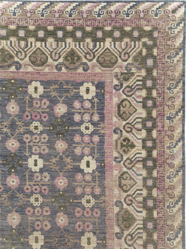 Modern East Turkestan Khotan Room Size Carpet, No.31495 - Gsblank